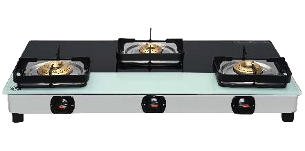 3 Burner Glass Top LPG Stove